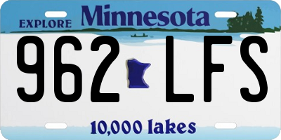 MN license plate 962LFS