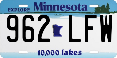 MN license plate 962LFW
