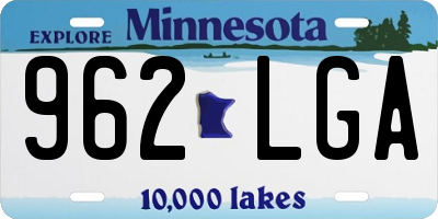 MN license plate 962LGA