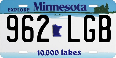 MN license plate 962LGB