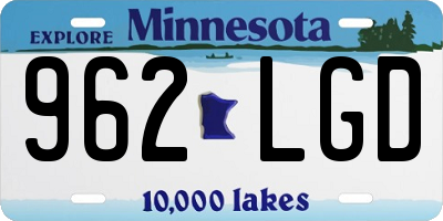 MN license plate 962LGD