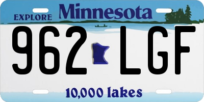 MN license plate 962LGF