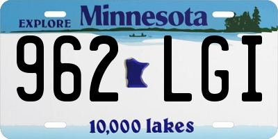MN license plate 962LGI