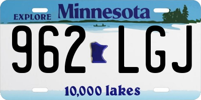 MN license plate 962LGJ