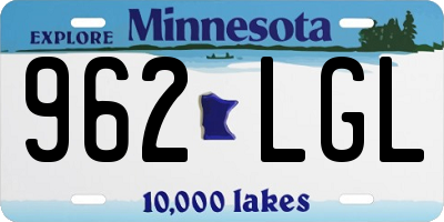 MN license plate 962LGL