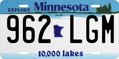 MN license plate 962LGM