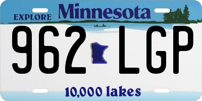MN license plate 962LGP