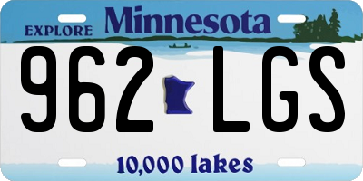 MN license plate 962LGS