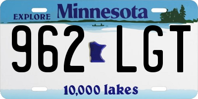 MN license plate 962LGT