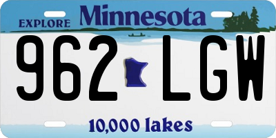 MN license plate 962LGW