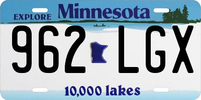 MN license plate 962LGX