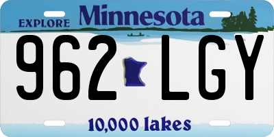 MN license plate 962LGY
