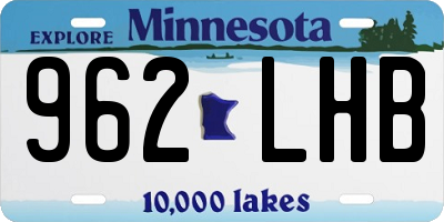 MN license plate 962LHB