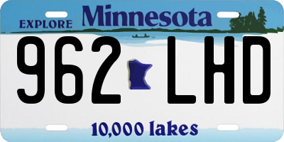MN license plate 962LHD