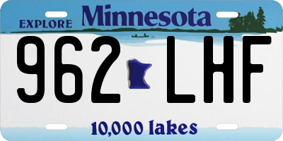 MN license plate 962LHF