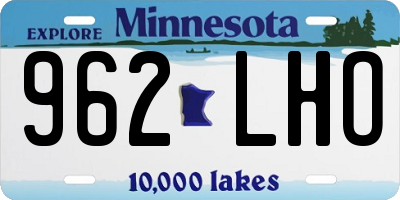 MN license plate 962LHO
