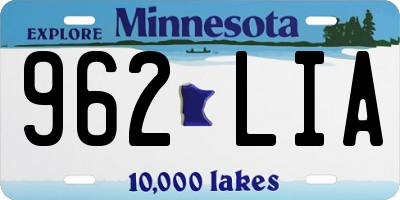 MN license plate 962LIA