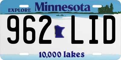 MN license plate 962LID