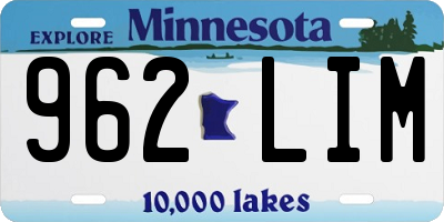 MN license plate 962LIM