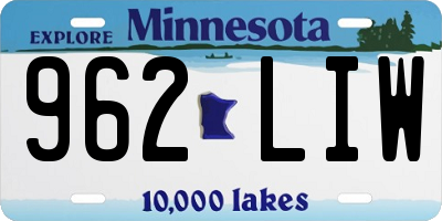 MN license plate 962LIW