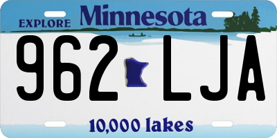 MN license plate 962LJA