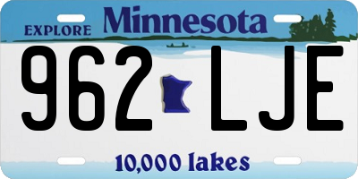 MN license plate 962LJE