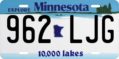 MN license plate 962LJG