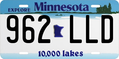 MN license plate 962LLD