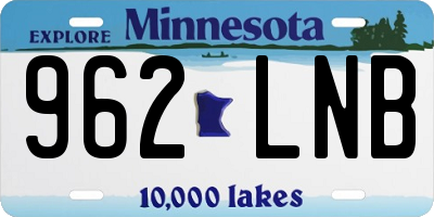 MN license plate 962LNB