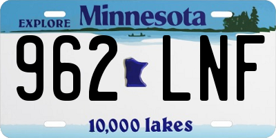 MN license plate 962LNF