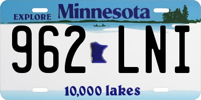 MN license plate 962LNI