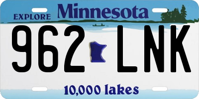 MN license plate 962LNK