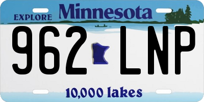 MN license plate 962LNP