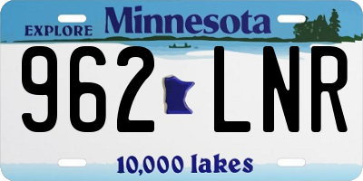 MN license plate 962LNR