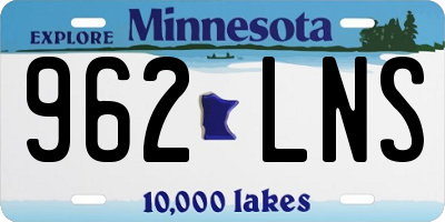 MN license plate 962LNS