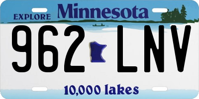 MN license plate 962LNV