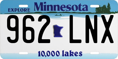 MN license plate 962LNX