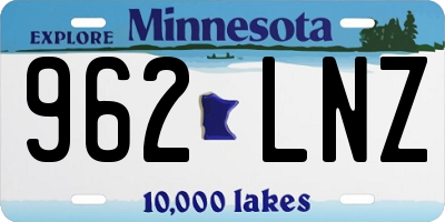 MN license plate 962LNZ