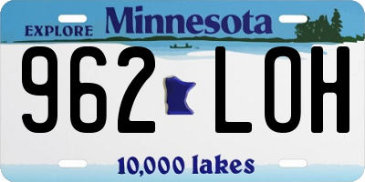 MN license plate 962LOH