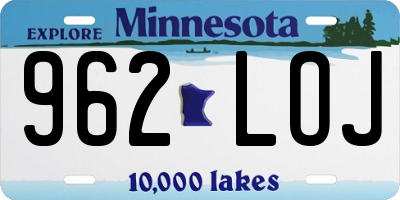 MN license plate 962LOJ