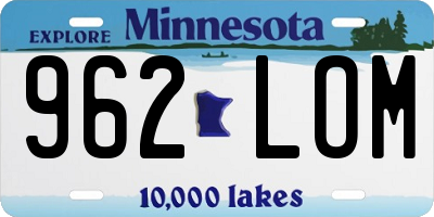 MN license plate 962LOM