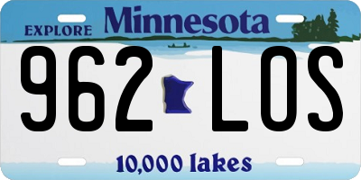 MN license plate 962LOS