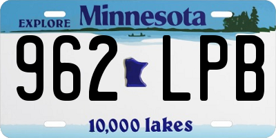 MN license plate 962LPB