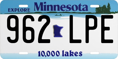 MN license plate 962LPE