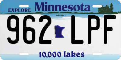 MN license plate 962LPF