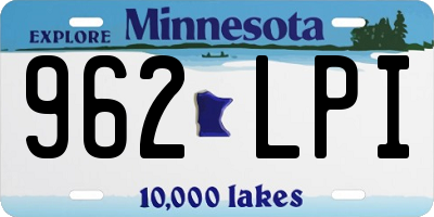 MN license plate 962LPI
