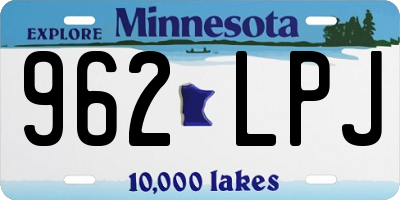 MN license plate 962LPJ