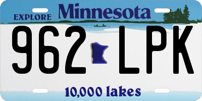 MN license plate 962LPK