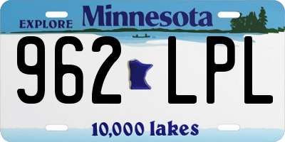 MN license plate 962LPL