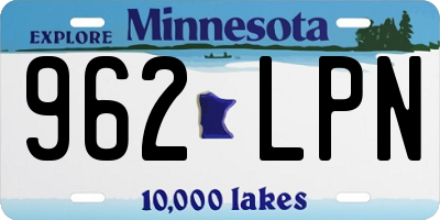 MN license plate 962LPN